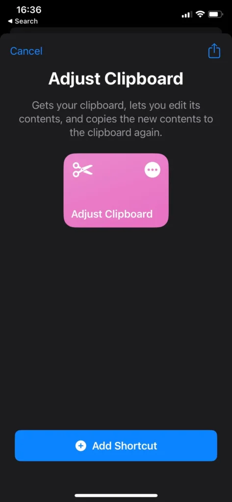 access the clipboard on iphone with shortcut app 2