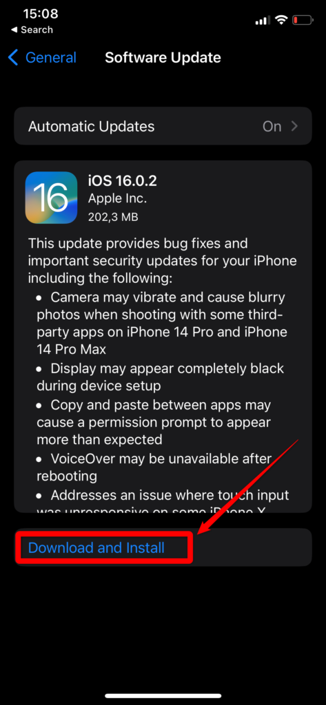 update iOS to fix flashlight not working